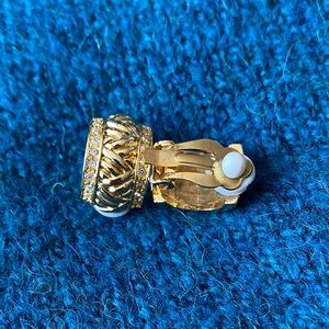 Elegant Gold and Crystal Clip-On Earrings